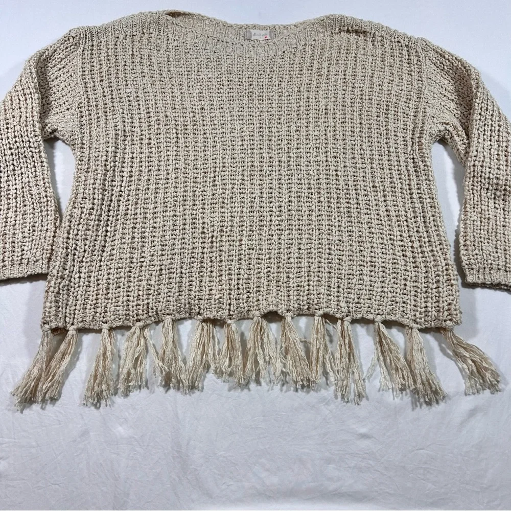 Altar'd State Textured Fringe Sweater - Cream - Picture 4 of 8